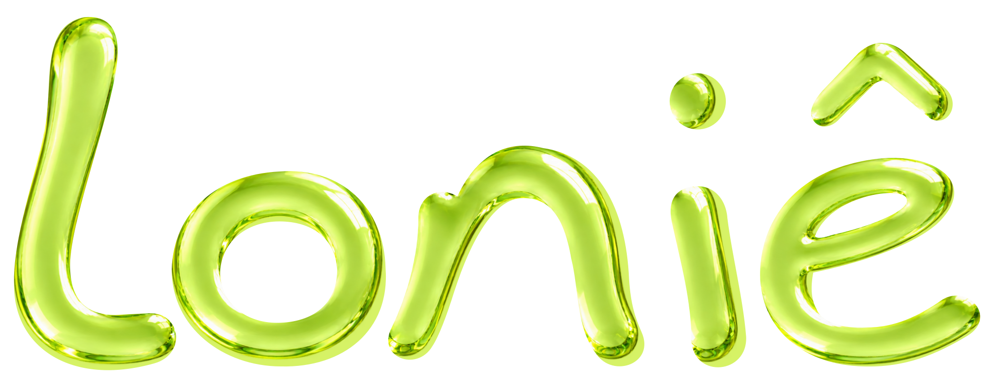 Logo Loniê com acabamento vidro lima
